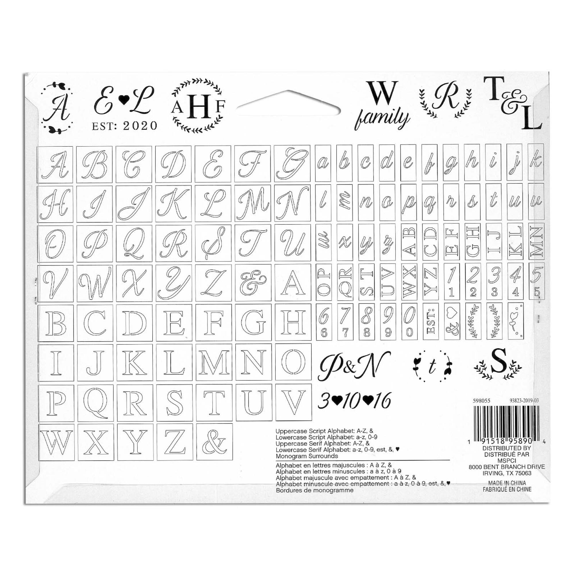 Monogram Stencil Pack by Craft Smart®